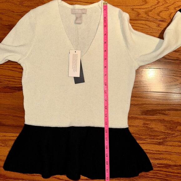 NWT Banana Republic Petite Colorblock Peplum Wool Cashmere Blend Sweater - Picture 10 of 11